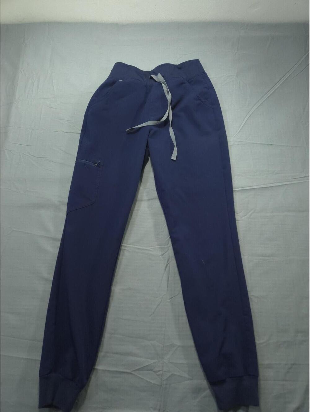 Figs Scrub Pants Womens Extra Small Jogger Zamora High Waist Blue PO 2784